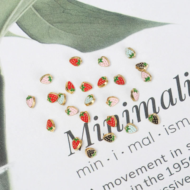 Description Picture 5 of item20Pcs Mini Button Buckle DIY Doll Clothes 5mm Metal Strawberry Buckle Pattern Decor Buckles for 1/6 Doll Handmade Sewing Decor