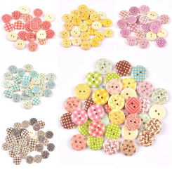 50PCS/lot Wooden Multicolor Buttons Handmade Scrapbooking Craft DIY Sewing Apparel Accessories MT2687