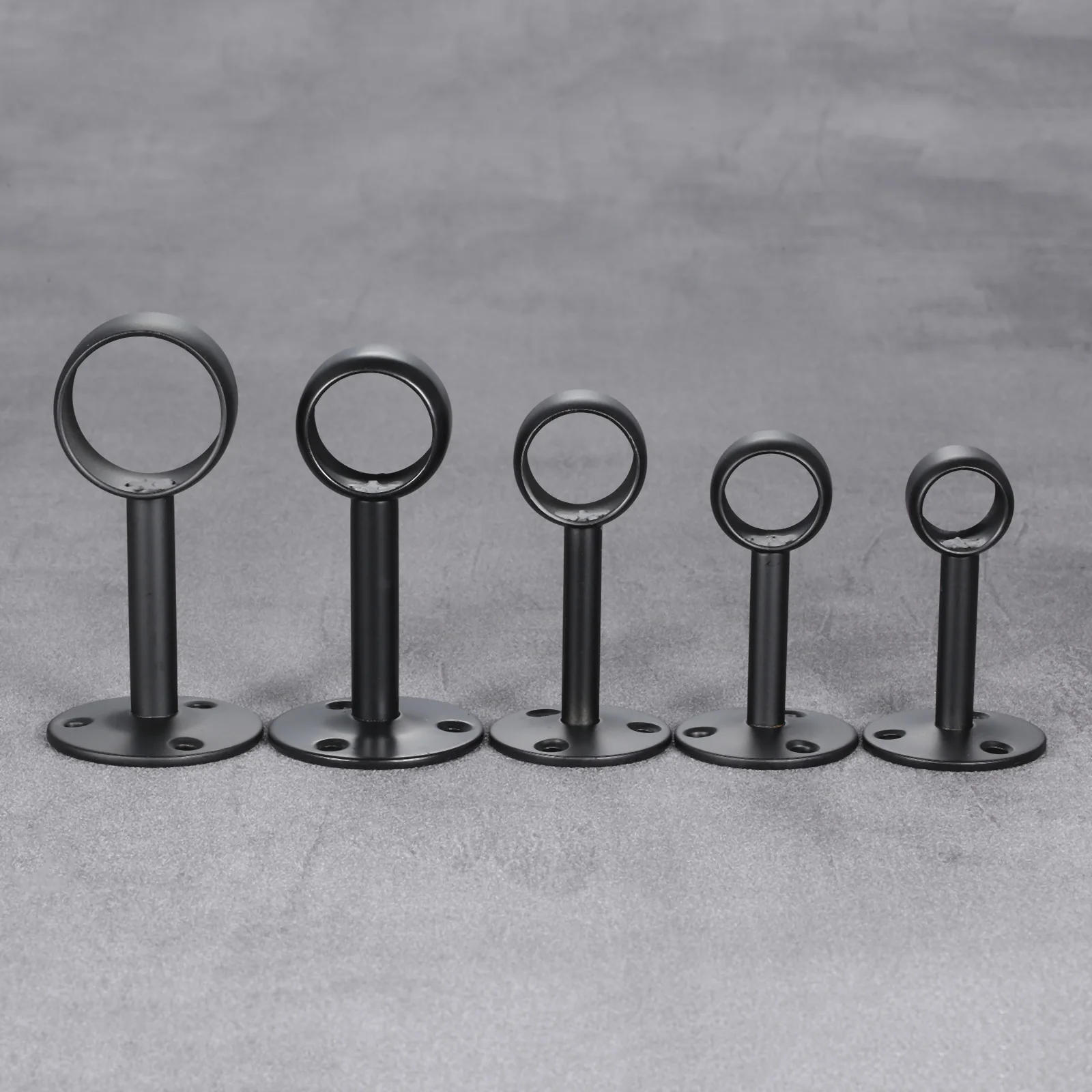 Description Picture 4 of item2Pcs Flange Rod Holders Curtain Rod Ceiling-Mount Bracket Stainless Steel Flange Rod Holder Closet Pole End Supports Socket