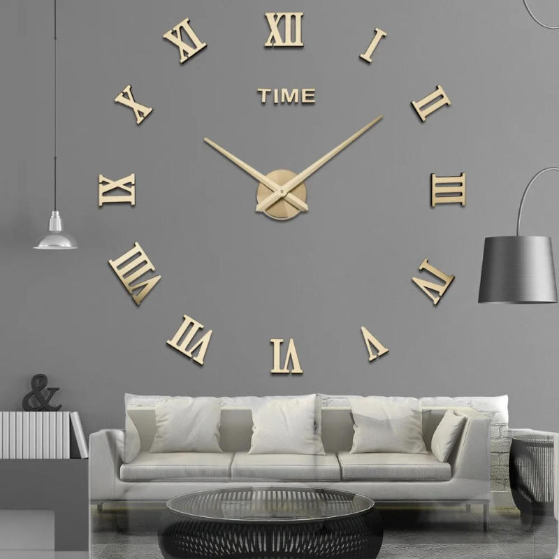 Description Picture 2 of itemSpecial Offer 3d Big Acrylic Mirror Wall Clock Diy Quartz Watch Still Life Clocks Modern Home Decoration Living Room Stickers