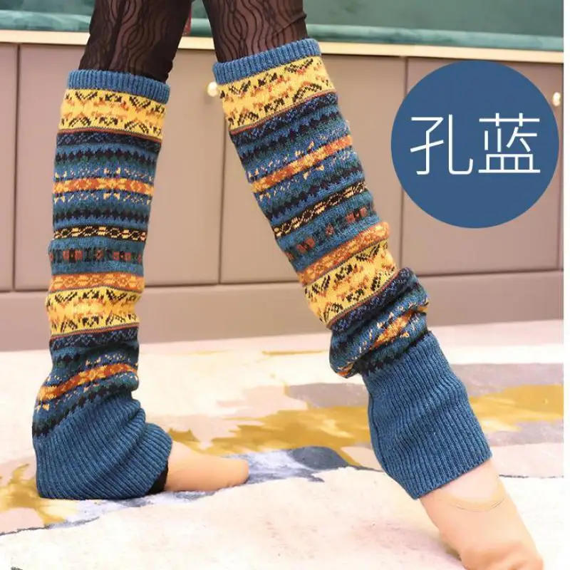 Description Picture 6 of itemNew Style Wool Warm Over The Knee In Autumn And Winter Knitted Leg Warmers For Boots Bohemia Fashion Girls Accessory