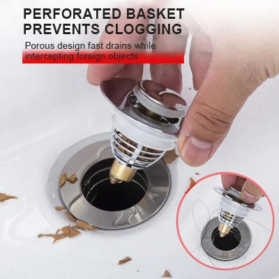 Description Picture 5 of itemStainless Floor Drain Shower Accessories Sink Drain Pop-up Push-type Drain Filter Universal Wash Basin for Bathroom or Kitchen