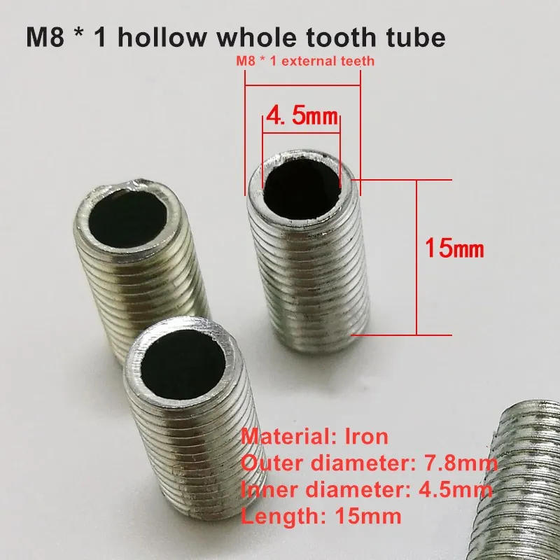 Description Picture 3 of item10pcs M8/M6 tooth tube 15-30mm long Full tooth Tube Standard M8 Screws and Nuts Commonly used Tube Adapter DIY Tool Accessory