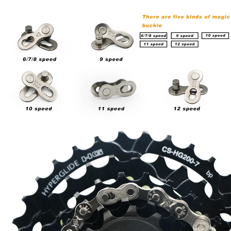 Description Picture 4 of item10 pairs Bicycle Chain Connector Quick Link Lock Set Road Bike Joint Magic Buckle Master Cycling Part For 6 7 8 9 10 11 12 Speed