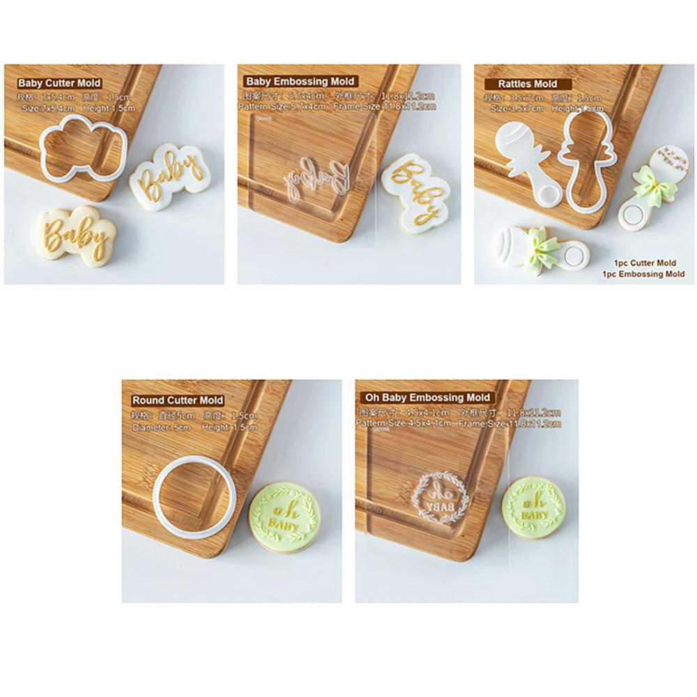 Description Picture 4 of itemBaby Shower Cake Decorating Tools Cookie Press Stamp Embosser Biscuit Cutter Fondant Sugarcraft Cookie Cutters Mold Cake Mould