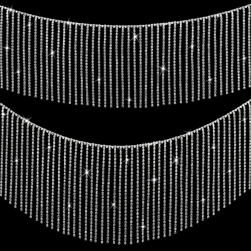 Description Picture 6 of itemRhinestone Ribbon Tassel Chain Diamond Bride Trim Fringe Crystal Applique Sewing Craft For Wedding Party Necklace Diy Decoration