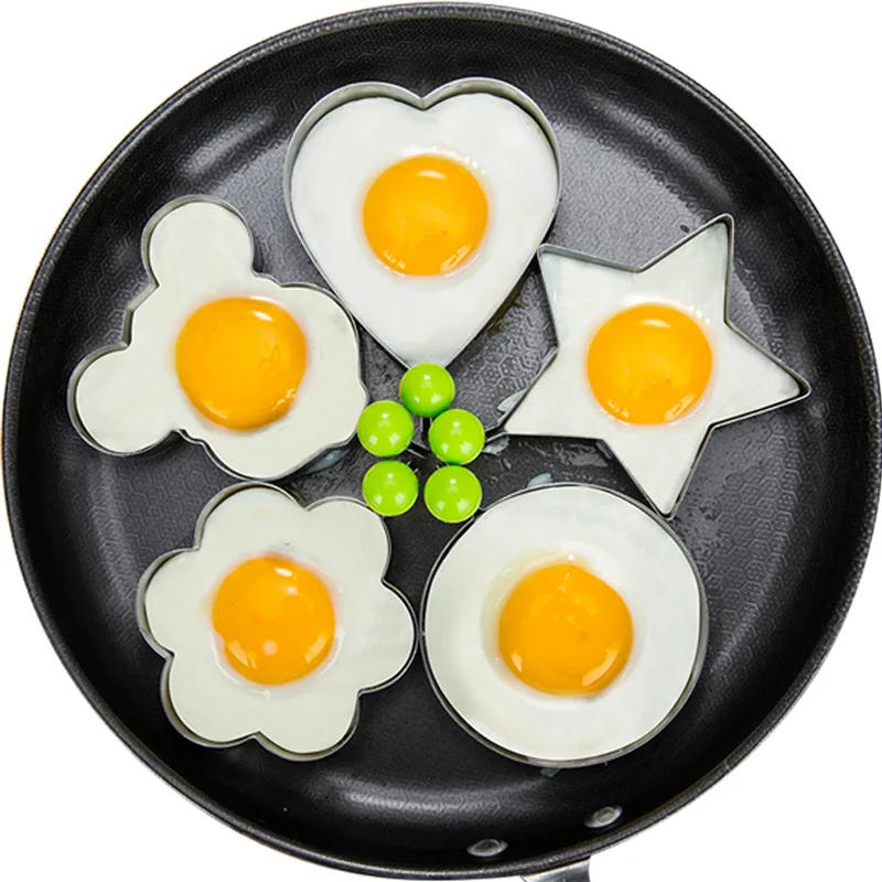 Description Picture 6 of itemStainless Steel 5Style Fried Egg Pancake Shaper Omelette Mold Mould Frying Egg Cooking Tools Kitchen Accessories Gadget Rings