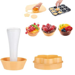 Tart Shell Mold Set Pastry Dough Tamper Kit Fruit Pie Maker Cookies Cutter Baking Tool Cake Cup Presser Cupcake Muffin Mould