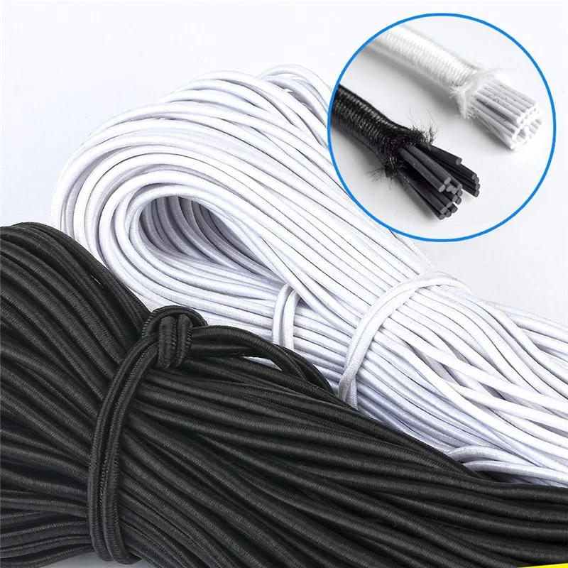 Description Picture 3 of itemHigh-Quality White Black Round Elastic Band Elastic Rope Rubber Band DIY Sewing Accessories 1MM/1.5MM/2MM/2.5MM/3MM/4MM 2Meter