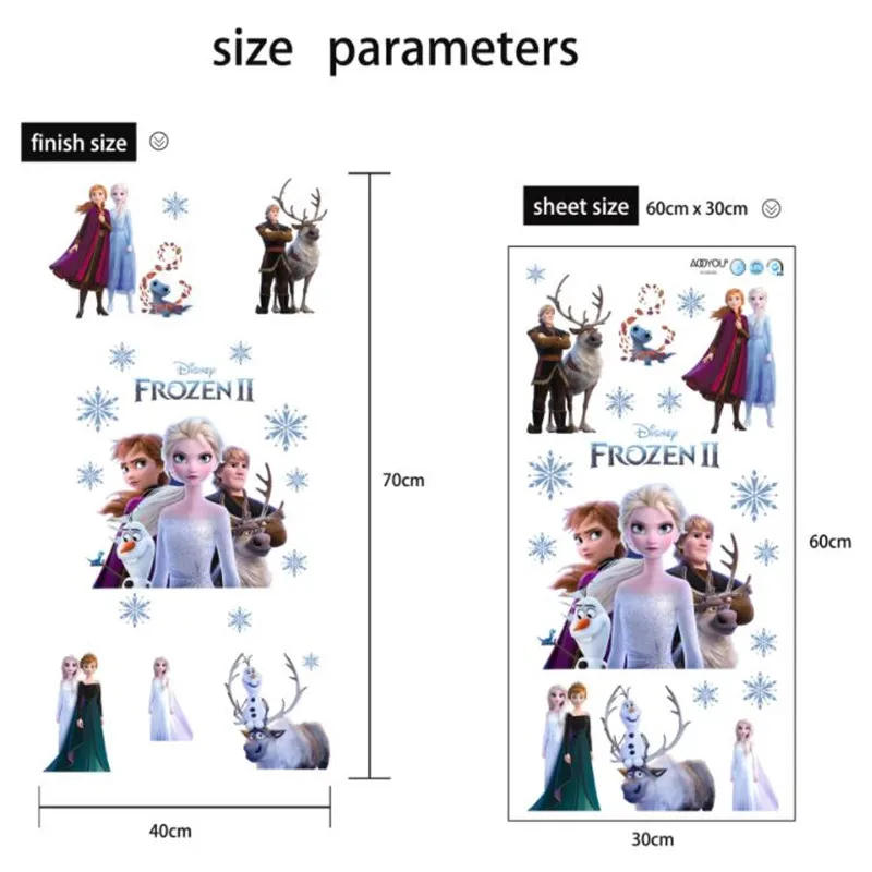 Description Picture 3 of item3D Frozen cartoon wall stickers for children’s room, living room bedroom wall decoration, movie posters, door stickers