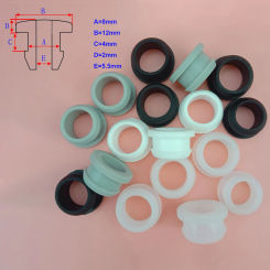 8mm Silicone Rubber Hole Caps Through Hole ID 5.5mm Plug Cover Snap-on Gasket Grommet Wire Cable Protect Seal Stopper