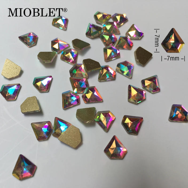 Description Picture 3 of item10pc Crystal AB 3D Nail Art Rhinestones Gems Flatback Stones DIY Decorations Manicure Diamond Jewelry Different Shapes For Nails