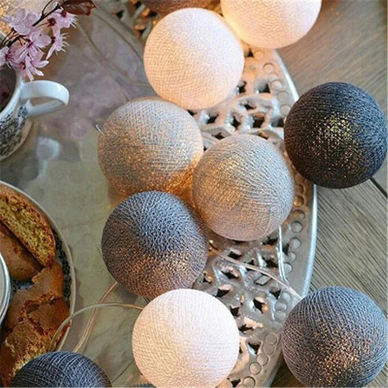 Description Picture 6 of item10/20/30 LEDs String Lights Cotton Thread Balls Home Decoration Lamp for Party Wedding Color Light String Christmas Decorations