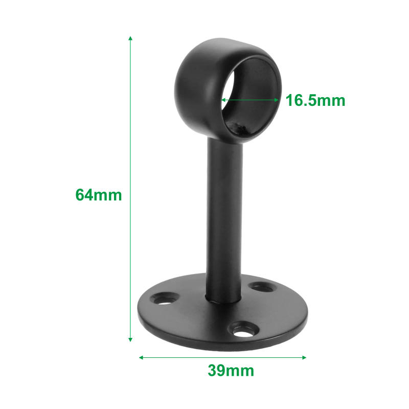 Description Picture 5 of item2Pcs Flange Rod Holders Curtain Rod Ceiling-Mount Bracket Stainless Steel Flange Rod Holder Closet Pole End Supports Socket