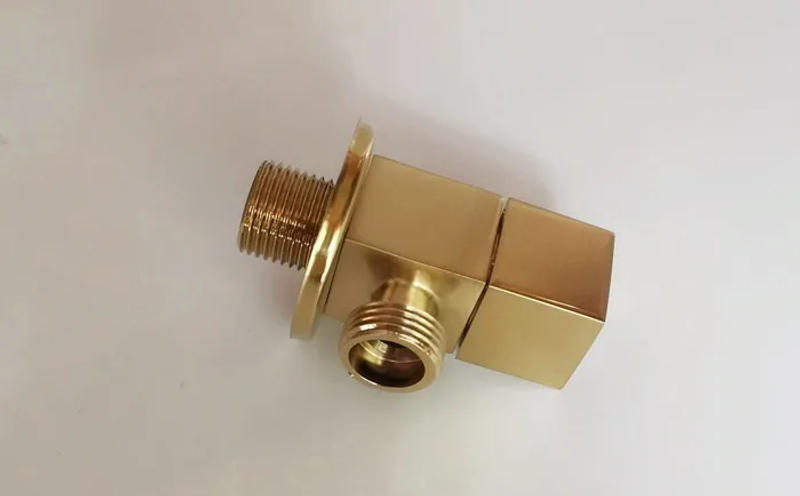 Description Picture 3 of itembrushed gold Square Angle Valve Shut Off Water Stop Valve For Faucet and Toile Wall Mounted G1/2 Inlet and Outlet