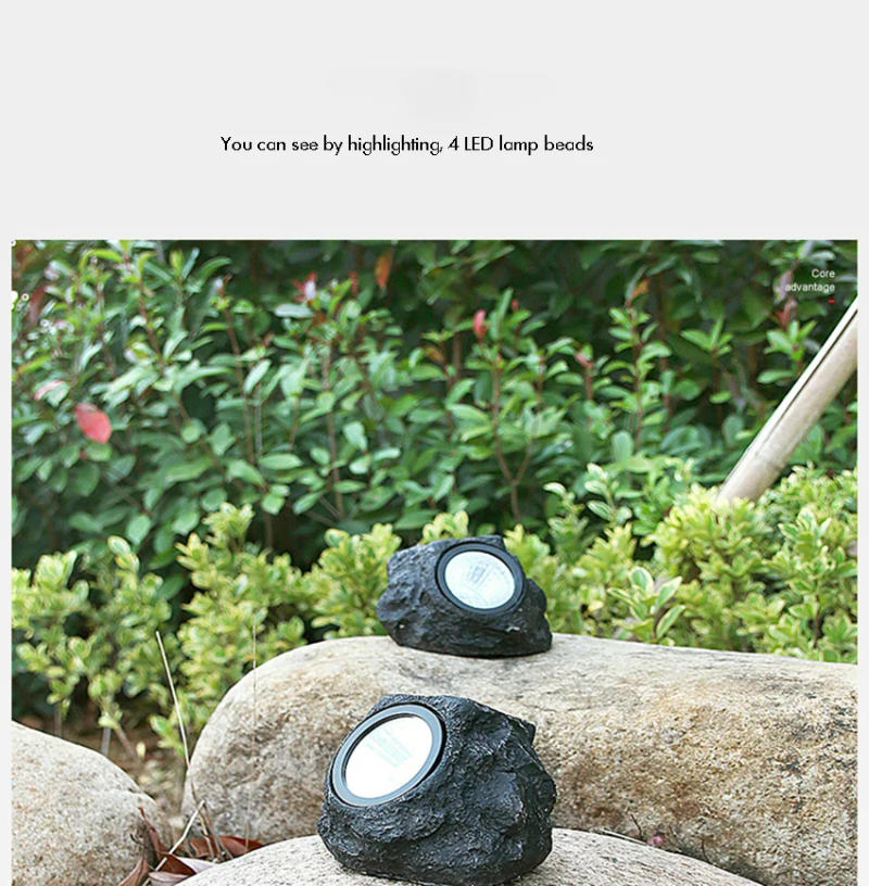 Description Picture 3 of itemCourtyard Landscape Spotlight Outdoor Lighting Courtyard Imitation Stone Landscape Lamp Waterproof Resin Rock Stone Solar Lights