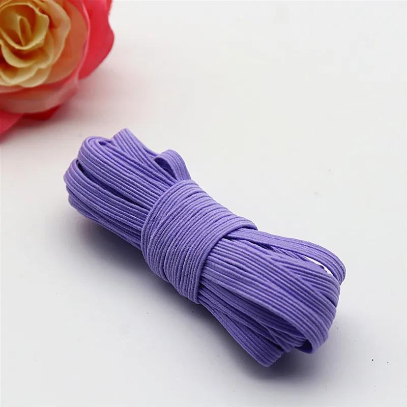 Description Picture 6 of item3mm 6mm Elastic Rope Rubber Band Webbing Color Flat High Elastic Belt Belt Lace Decoration Belt Clothing Accessories 5 M 10M