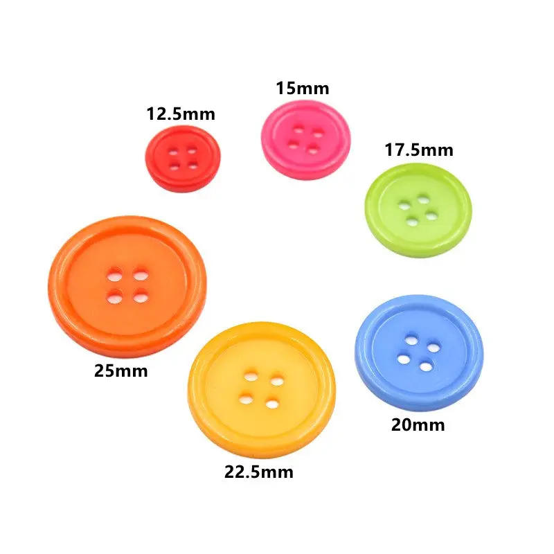 Description Picture 2 of item50-100Pcs Round Resin Sewing Buttons For Clothing Craft Sewing Buttons Scrapbook DIY Stickers Decoration Home Handmade Materials