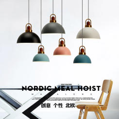 Nordic Modern Aluminum Wood Pendant Lights, Dining Table Bedside Bar Kitchen Dining Room Decoration Lighting