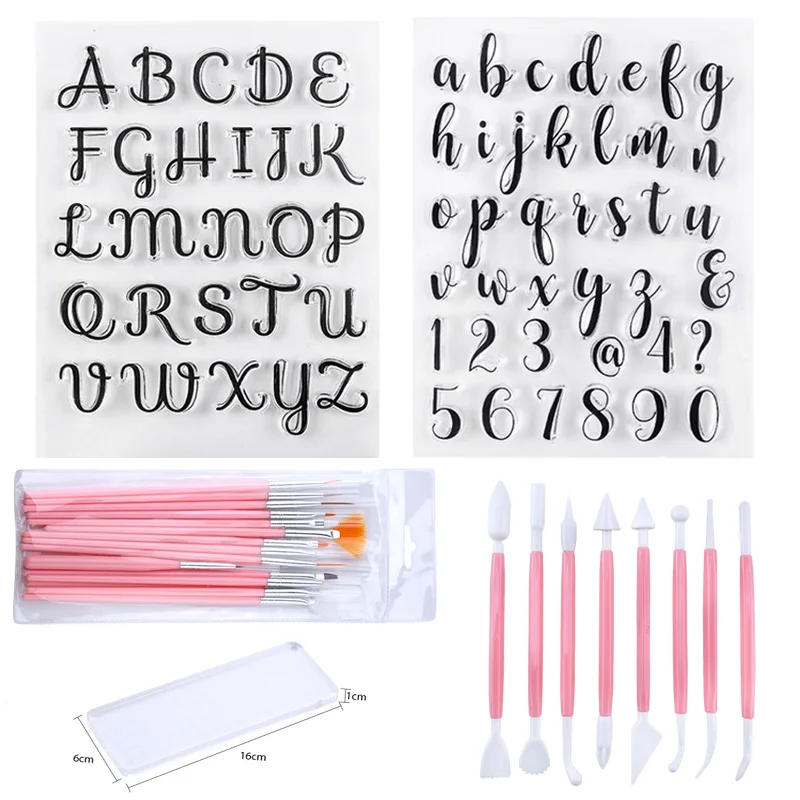 Description Picture 3 of itemCake Decorating Tools Pastry Biscuits Cutters Letter Custom Cookie Silicone Pastry Accessories Stamp Stencils For Decoration