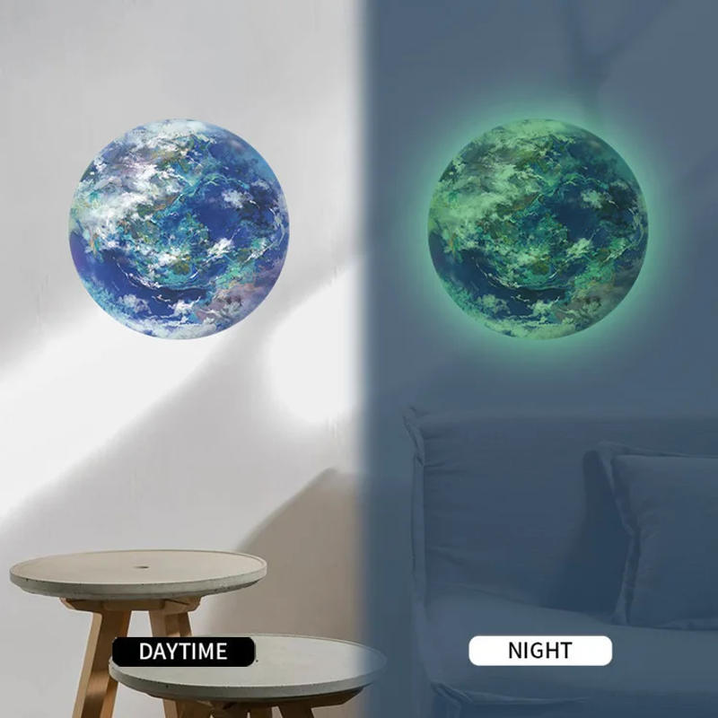 Description Picture 3 of itemGreen Luminous Earth 3D Wall Sticker For Kids Room Living Room Bedroom Decoration Wallpaper Glow In The Dark Home Decor Stickers