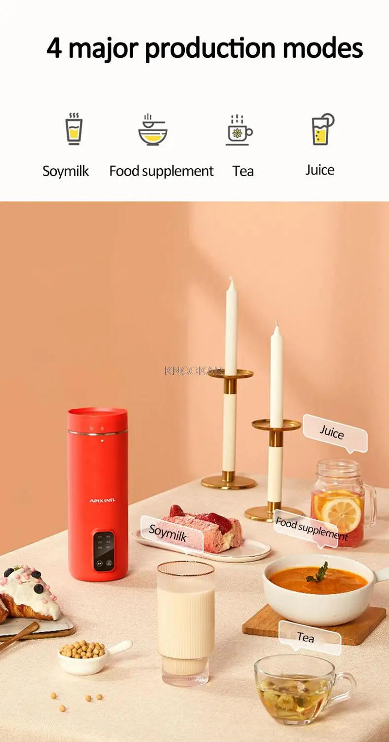 Description Picture 4 of item350ml Soymilk Maker Machine Portable Juicer Food Blender Multicooker Heating Soya-Bean Milk Stir Rice Paste Maker Filter-free