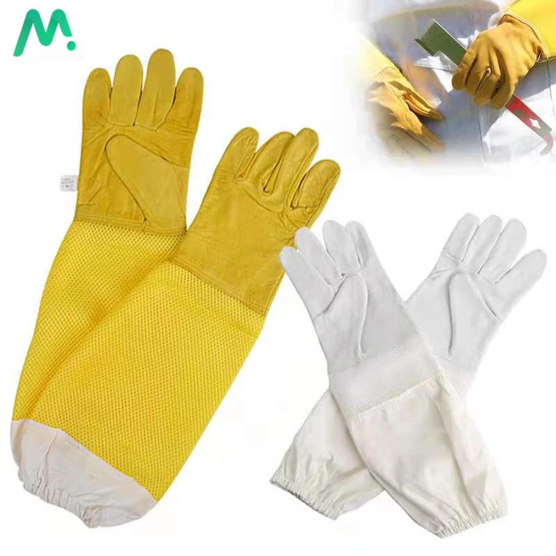 Description Picture 3 of itemBeekeeping Gloves Protective Sleeves Ventilated Professional Anti Bee Sheepskin Long Gloves For Beekeeper Beekeeping Tools
