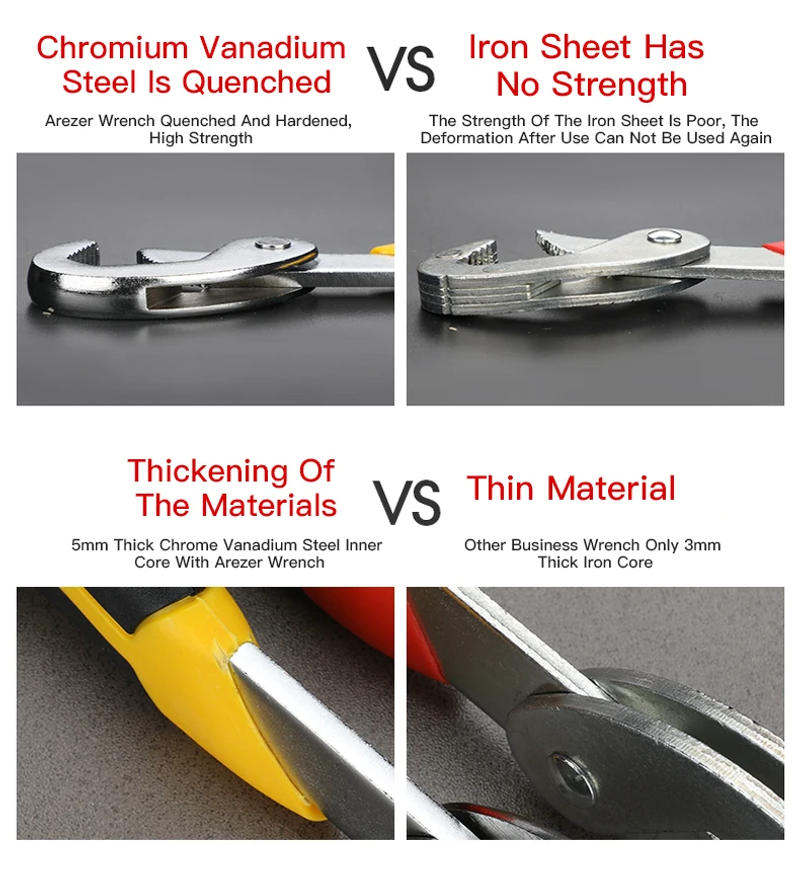 Description Picture 5 of itemAIRAJ Upgraded Multifunctional Pipe Wrench Opening Adjustable Household Universal Heavy Duty Manual Repair Tool