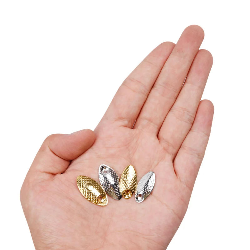 Description Picture 6 of item10pcs/lot Fishing Spinner Rings Blades Water drop fish scale sequins Nickel Spoons Plaice Tackle Craft DIY bait lure accessories