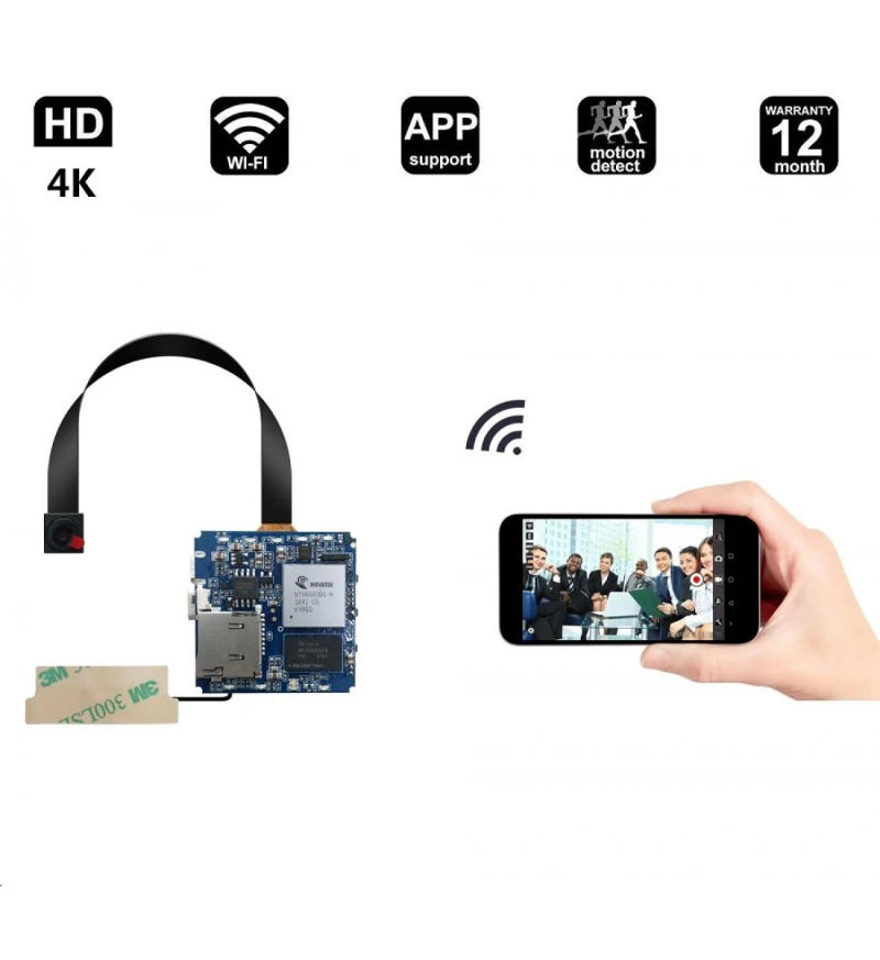 Description Picture 5 of itemWiFi P2P Mini Cam 16MP 4K Real 2.7K Wide Angle Wireless Digital Video Recorder Motion Detec Remote Control DIY Camera Module