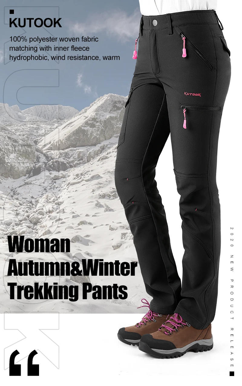 Description Picture 2 of itemKUTOOK Female Autumn Winter Hiking Pants Riding Motorcycle Cycling Women Trousers Multi-pocket Warm Waterproof Sports Pant HP312