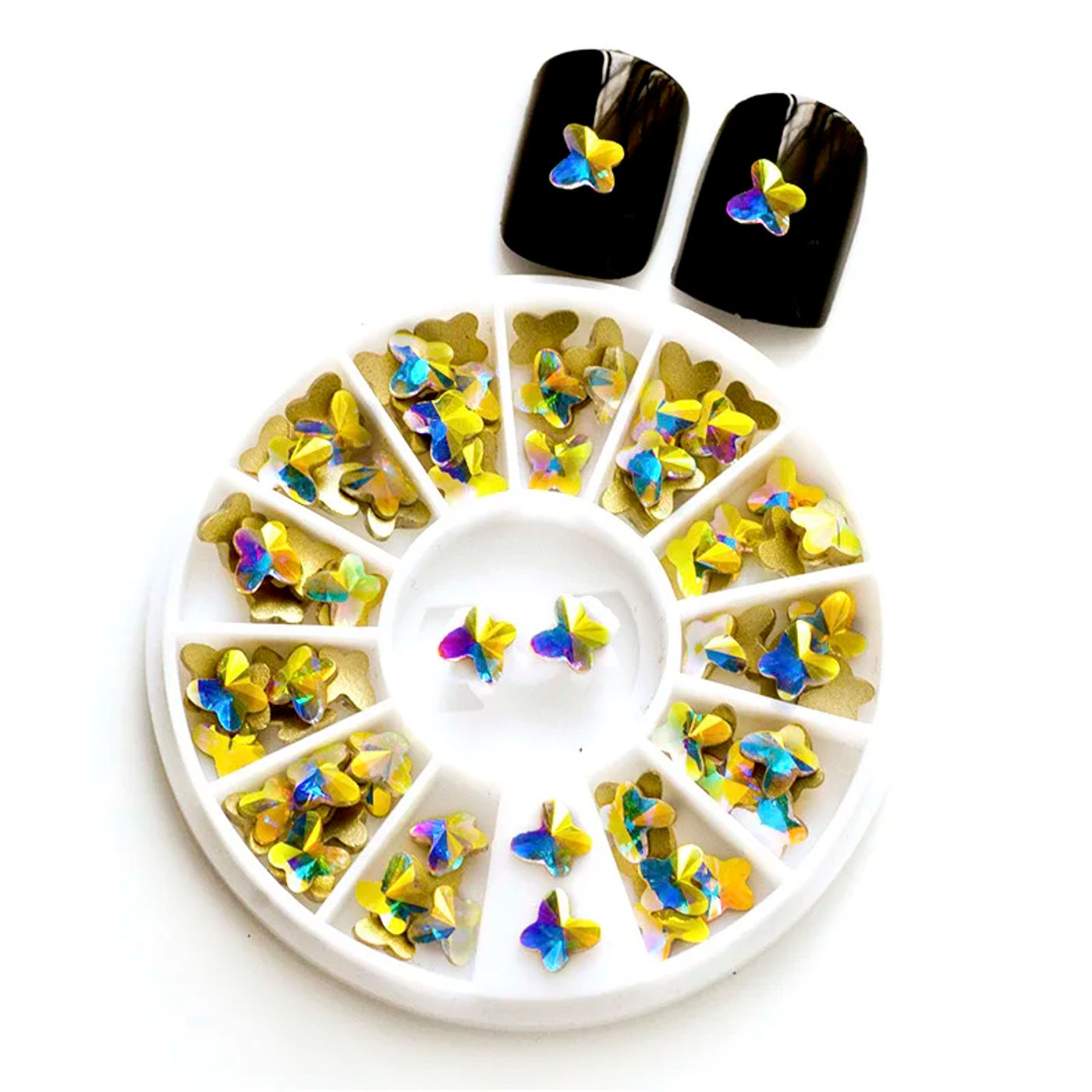 Description Picture 5 of itemYANRUO 20pcs AB Crystal FlatBack Butterfly Rhinestones Nail Art Decorations Shiny Diamond Beauty Design DIY Glass Accessories