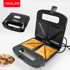 XEOLEO Home Sandwich Maker Mini Breakfast Waffle Bread Baking Machine Toasters Replaceable Sandwich Pan Kitchen Food Processors