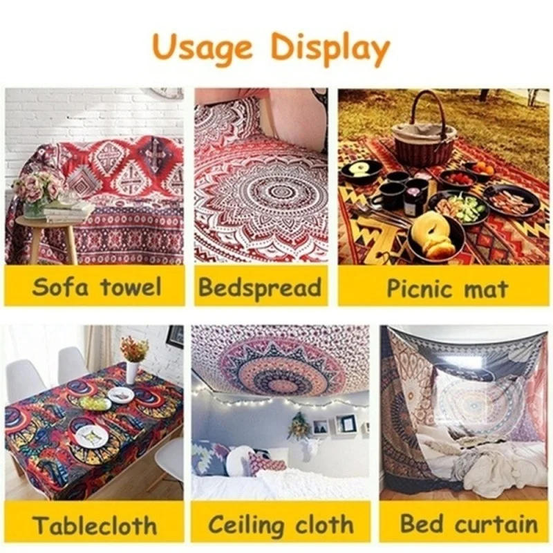 Description Picture 3 of itemAlien Tapestry Mandala Macrame Hippie Art Wall Hanging Tapestries Living Room Home Cartoon Dorm Decor Psychedelic Wall Tapestry