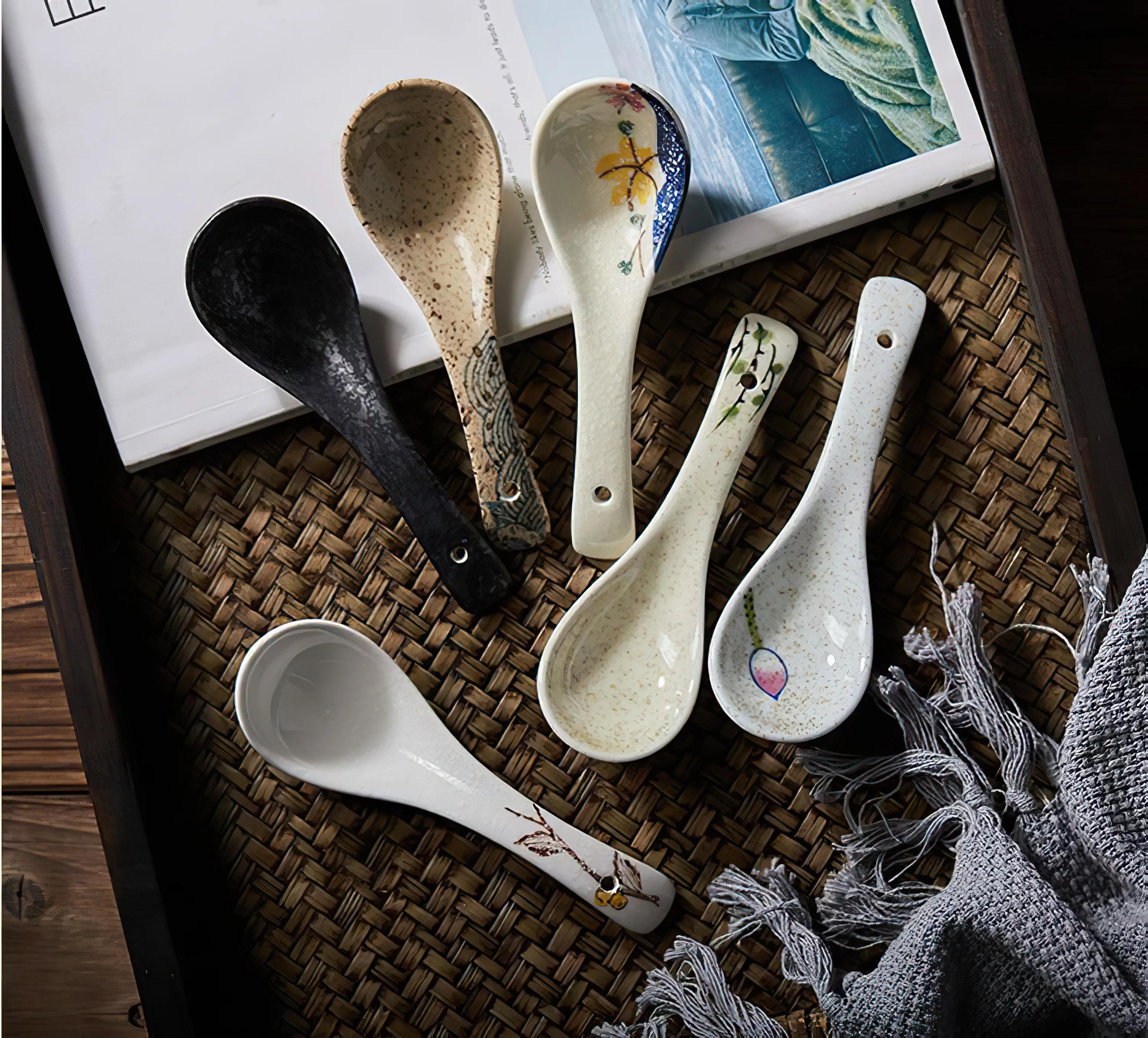 Description Picture 6 of itemBone China Spoon Dinnerware Service Ceramic Ladle Dinner Dipper Porcelain Utensil Scoop Tableware Household Kitchenware Supplies