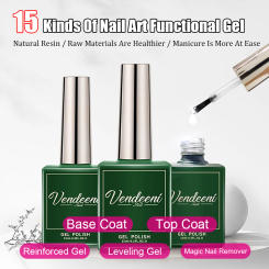 Vendeeni Base Coat Tempering Matte Top Coat Functional Gel Nail Polish Reinforced Gel Blossom Gel Foil Transfer Gel Nail Remover
