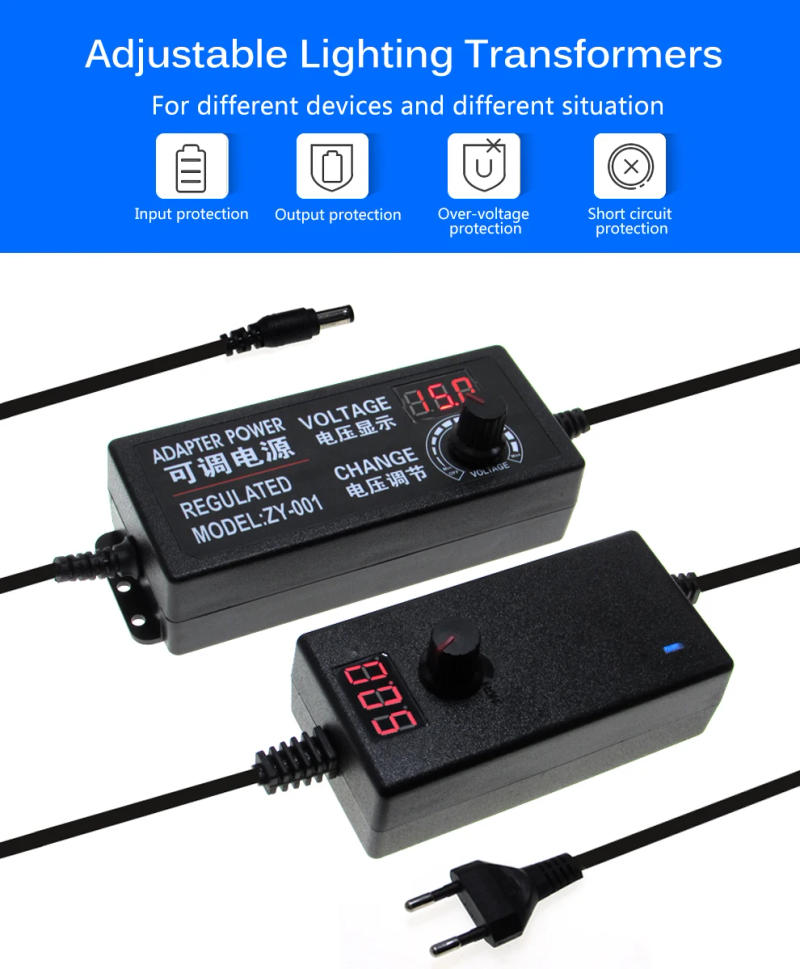 Description Picture 5 of itemAC DC 3V 5V 9V 12V 24V 36V Power Supply Adapter 1A 2A 3A 5A 10A Transformers 220V To 12V Power Supply Adjustable Display Srceen
