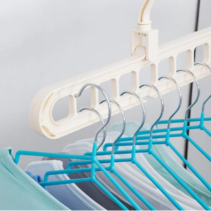 Description Picture 4 of item1-5pcs Magic Multi-port Support hangers for Clothes Drying Rack Multifunction Plastic Clothes rack drying hanger Storage Hangers