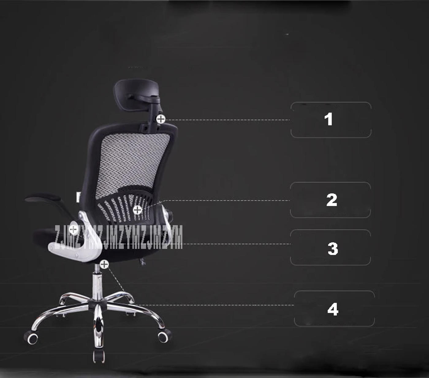 Description Picture 5 of itemOffice Chair Home Computer Chair Mesh Staff Chair Boss Chair Swivel With Armrest And Removable Maximum Load 200kg