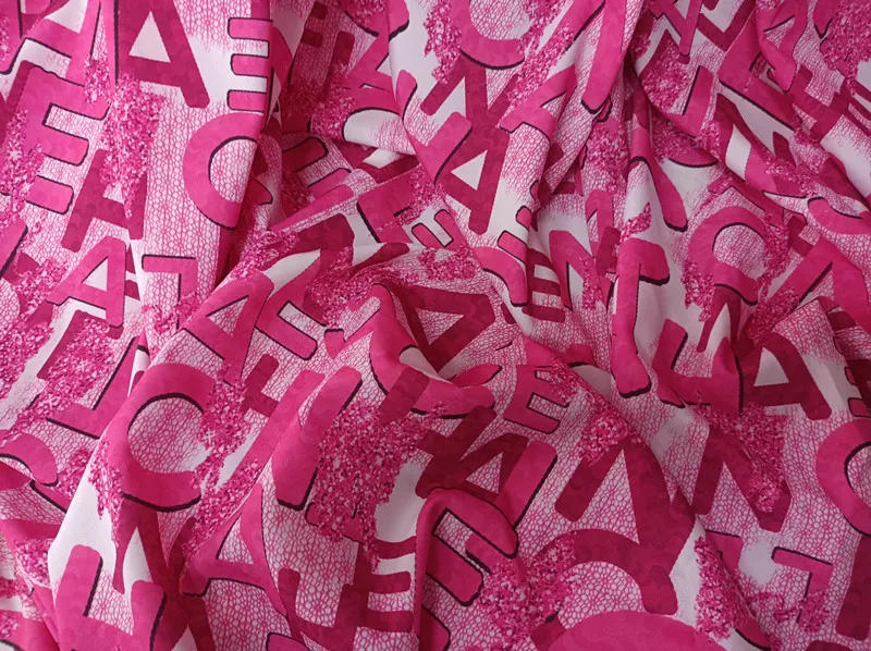 Description Picture 5 of itemPolyester Four sided stretch fabric custom French brand designer series alphabet pattern fabric for skirt pants clothes sewing