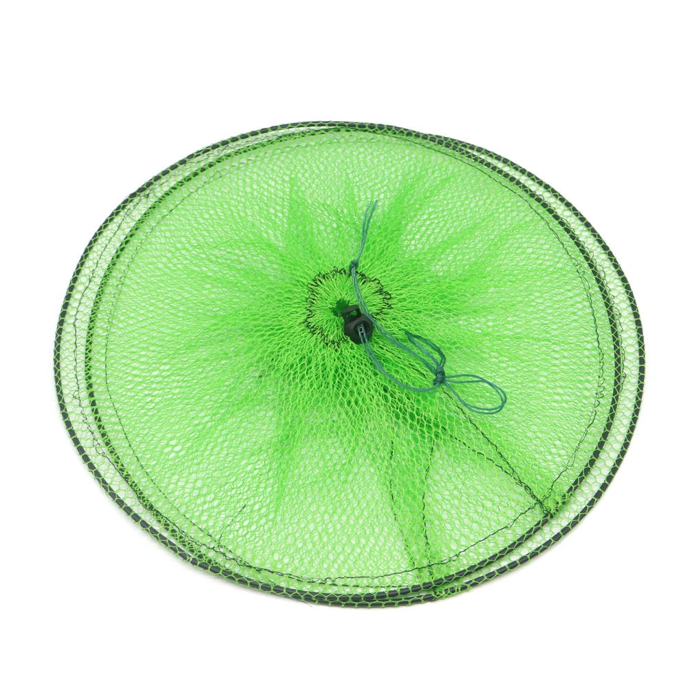 Description Picture 5 of item2 Layer Folding Round Nylon Mesh Metal Frame Crab Fishing Net Fish Crawdad Shrimp Minnow  Fishing Tackle Accessory