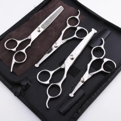 New 4Pcs/Lot safe Pet Grooming Scissors Set Straight Curved Cutting Thinning Shears Pet Dog Cat Scissors Kits Puppy Hair Trimmer
