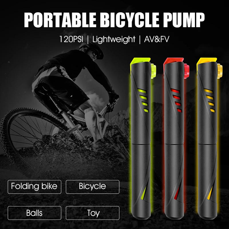 Description Picture 2 of itemWEST BIKING Hand Mini Pump Bicycle Tire Air Inflator Schrader Presta Portable Bike Pump With Valve Ball Needle MTB Accessories