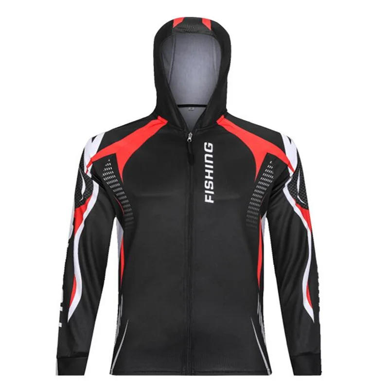 Description Picture 4 of item2021 Hot Selling Hooded Fishing Jerseys Quick Drying Sun Protection Fishing Shirts  Breathable Men Long Sleeve Fishing Clothing