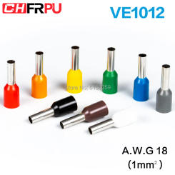 100pcs  E1012 Insulated Ferrules Terminal Block Cord End Wire Connector Electrical Crimp Terminator  Wire  For 1mm2, 18 AWG