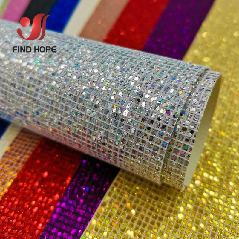 Description Picture 4 of itemA4 20*30CM ​Plaid Sequin Chunky Glitter Iridescent Faux Synthetic PU Leather For Sewing Handmade Material Bow Craft Bag DIY