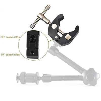 Description Picture 5 of itemSuper Clamp 7/11 inches Adjustable Magic Articulated Arm for Mounting Monitor LED Light LCD Video Camera Flash Camera DSLR