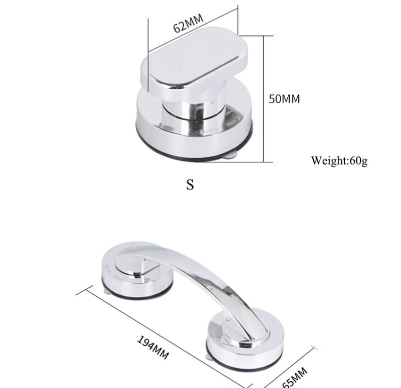 Description Picture 6 of itemBathroom Sucker Handle Toilet Seat Armrest for Glass Door,Refrigerator,Cabinet Safety Handle Grab Bars Anti-slip Handrails 욕실손잡이