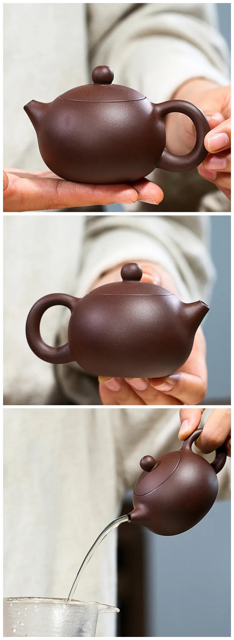 Description Picture 6 of item100ml Yixing Boutique Purple Clay Teapots Ball Shaped Infuser Xishi Tea Pot Beauty Kettle Customized Zisha Tea Set Authentic