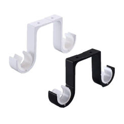 2pcs/set Double Curtain Rod Brackets Window Hardware Hook Holder Hanger Supporter Roof Mounted Home Decor Accessories